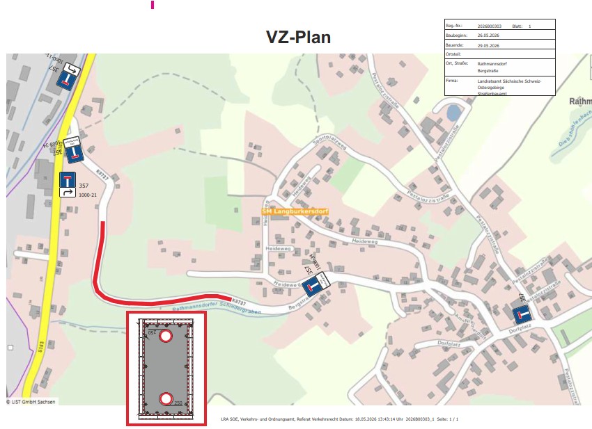 Lageplan Vollsperrung Bergstraße Das Wiederaufforstung Organisationsteam Rathmannsdorf
